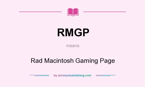What does RMGP mean? It stands for Rad Macintosh Gaming Page