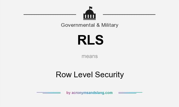 What does RLS mean? It stands for Row Level Security