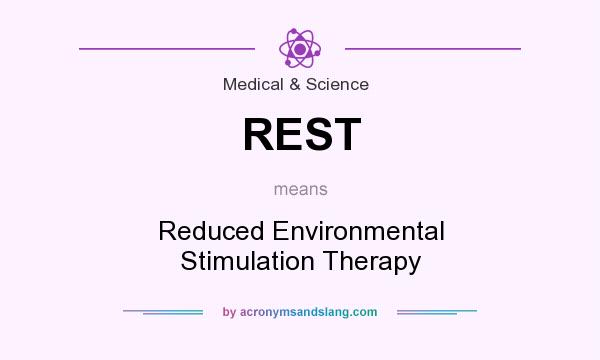 What does REST mean? It stands for Reduced Environmental Stimulation Therapy
