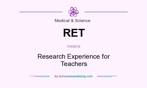 What does RET mean? It stands for Research Experience for Teachers