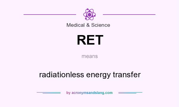 What does RET mean? It stands for radiationless energy transfer