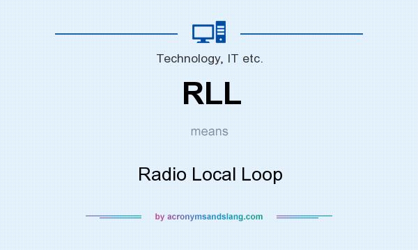 What does RLL mean? It stands for Radio Local Loop