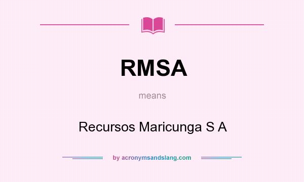What does RMSA mean? It stands for Recursos Maricunga S A