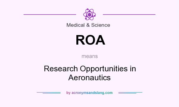 What does ROA mean? It stands for Research Opportunities in Aeronautics