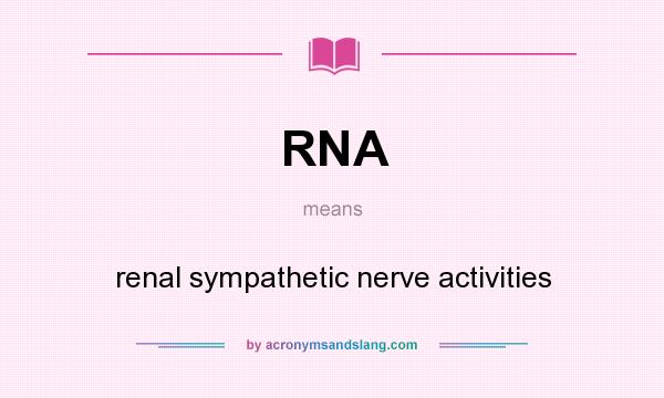 What does RNA mean? It stands for renal sympathetic nerve activities