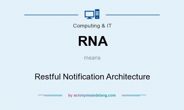What does RNA mean? It stands for Restful Notification Architecture