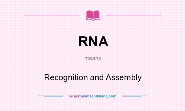 What does RNA mean? It stands for Recognition and Assembly