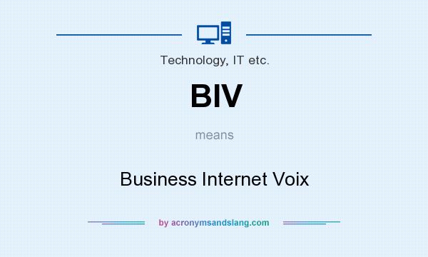 What does BIV mean? It stands for Business Internet Voix