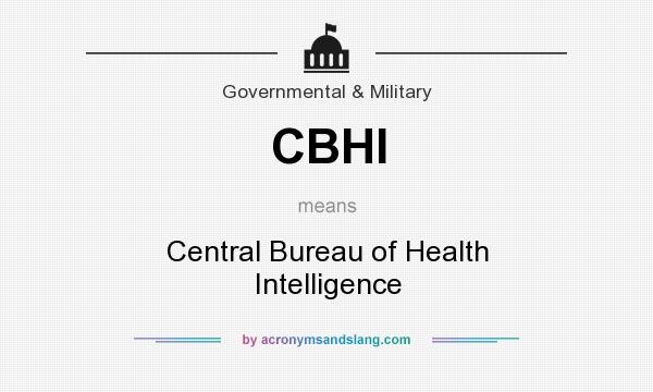 What does CBHI mean? It stands for Central Bureau of Health Intelligence