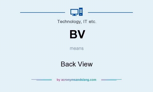 What does BV mean? It stands for Back View