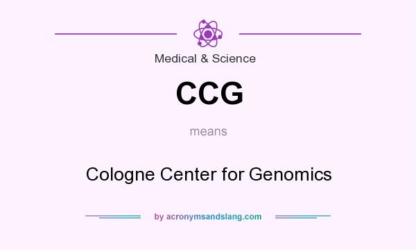What does CCG mean? It stands for Cologne Center for Genomics