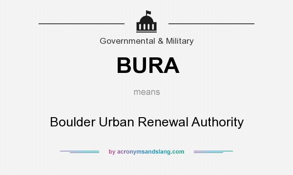 What does BURA mean? It stands for Boulder Urban Renewal Authority