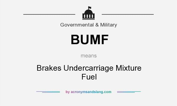 What does BUMF mean? It stands for Brakes Undercarriage Mixture Fuel