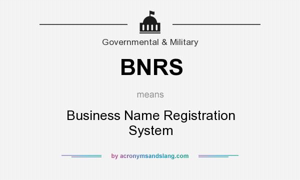 What does BNRS mean? It stands for Business Name Registration System