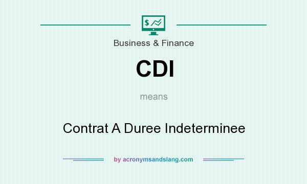 What does CDI mean? It stands for Contrat A Duree Indeterminee