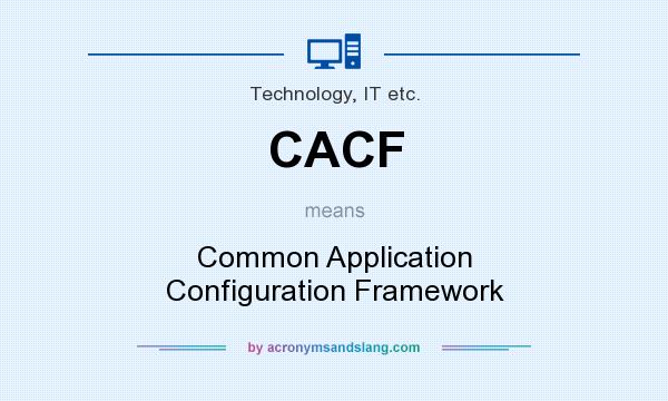 What does CACF mean? It stands for Common Application Configuration Framework