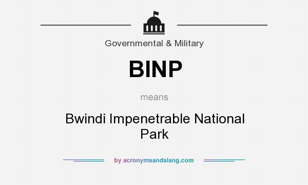 What does BINP mean? It stands for Bwindi Impenetrable National Park