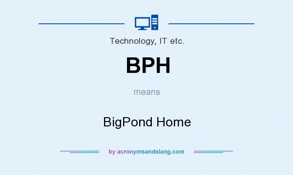 What does BPH mean? It stands for BigPond Home