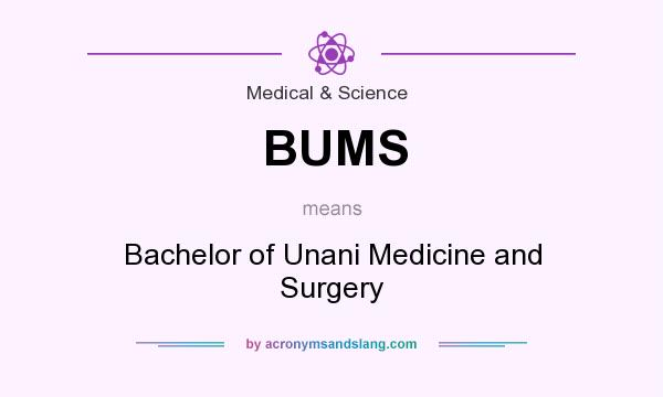 What does BUMS mean? It stands for Bachelor of Unani Medicine and Surgery