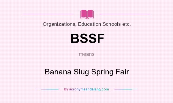 What does BSSF mean? It stands for Banana Slug Spring Fair