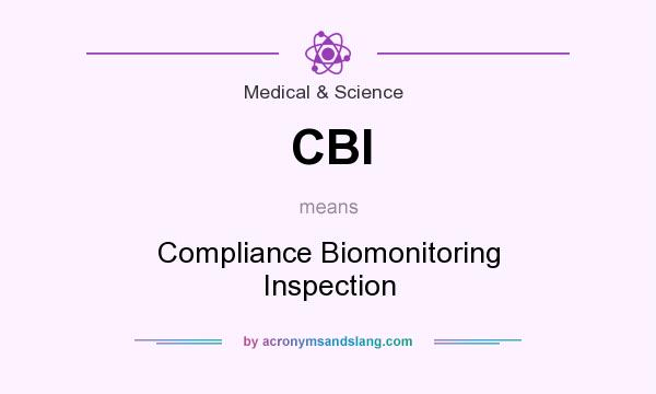 What does CBI mean? It stands for Compliance Biomonitoring Inspection