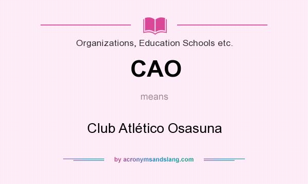 What does CAO mean? It stands for Club Atlético Osasuna