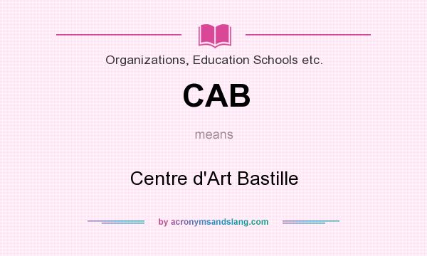 What does CAB mean? It stands for Centre d`Art Bastille
