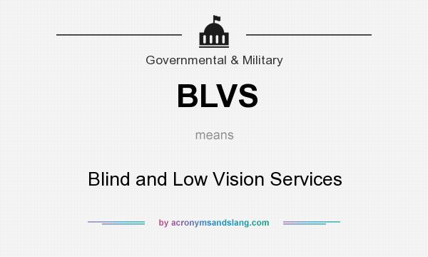 What does BLVS mean? It stands for Blind and Low Vision Services
