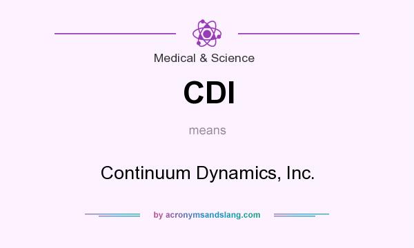 What does CDI mean? It stands for Continuum Dynamics, Inc.