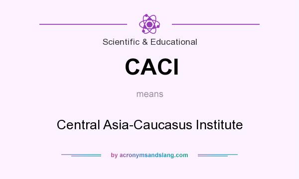 What does CACI mean? It stands for Central Asia-Caucasus Institute