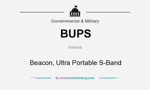 What does BUPS mean? It stands for Beacon, Ultra Portable S-Band