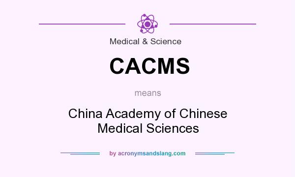 What does CACMS mean? It stands for China Academy of Chinese Medical Sciences