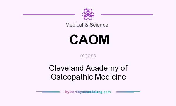 What does CAOM mean? It stands for Cleveland Academy of Osteopathic Medicine