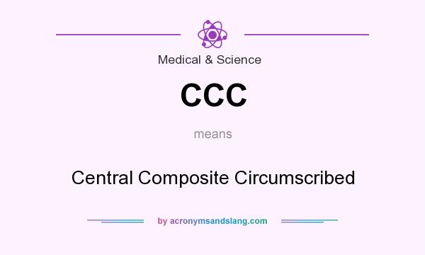 What does CCC mean? It stands for Central Composite Circumscribed
