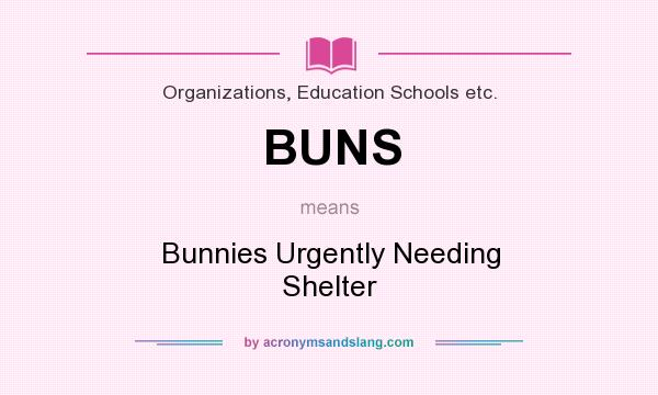 What does BUNS mean? It stands for Bunnies Urgently Needing Shelter