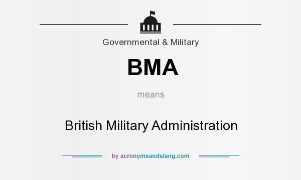 What does BMA mean? It stands for British Military Administration