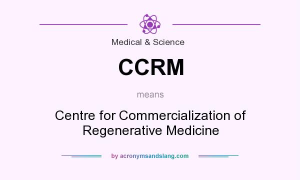 What does CCRM mean? It stands for Centre for Commercialization of Regenerative Medicine