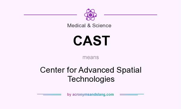 What does CAST mean? It stands for Center for Advanced Spatial Technologies