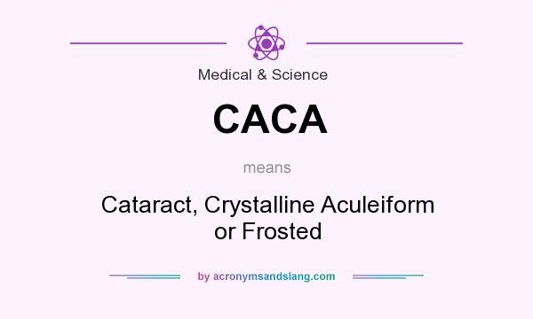 What does CACA mean? It stands for Cataract, Crystalline Aculeiform or Frosted