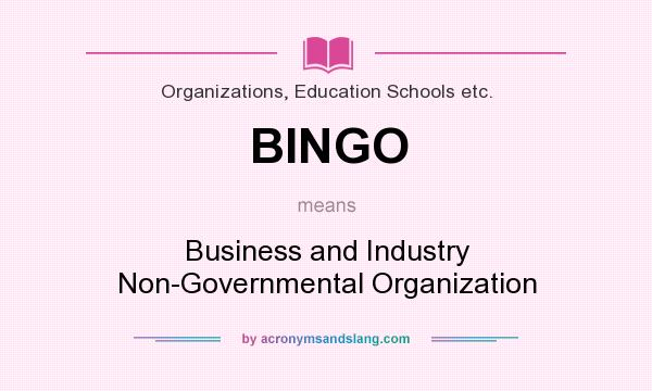 What does BINGO mean? It stands for Business and Industry Non-Governmental Organization