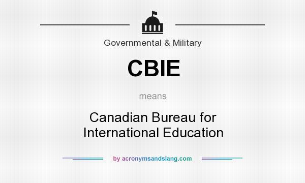 What does CBIE mean? It stands for Canadian Bureau for International Education
