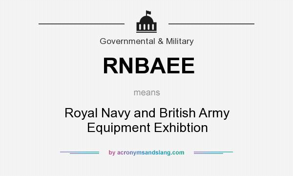 What does RNBAEE mean? It stands for Royal Navy and British Army Equipment Exhibtion