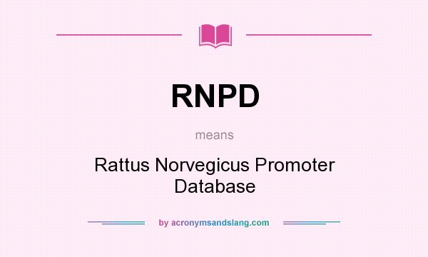 What does RNPD mean? It stands for Rattus Norvegicus Promoter Database