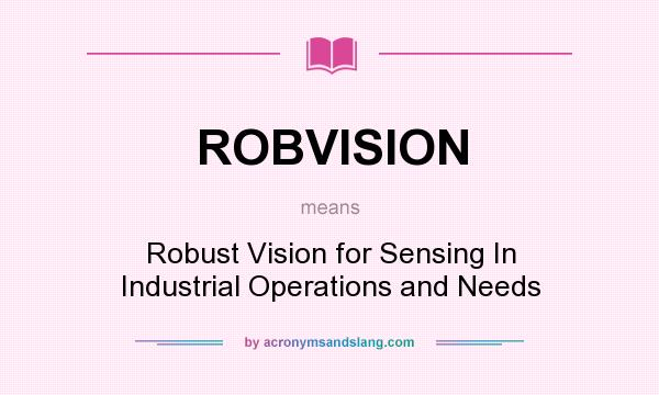 What does ROBVISION mean? It stands for Robust Vision for Sensing In Industrial Operations and Needs