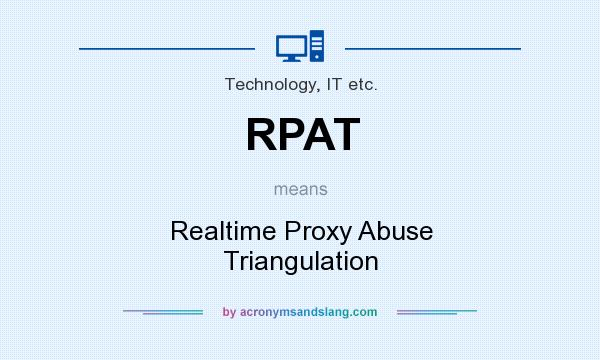 What does RPAT mean? It stands for Realtime Proxy Abuse Triangulation