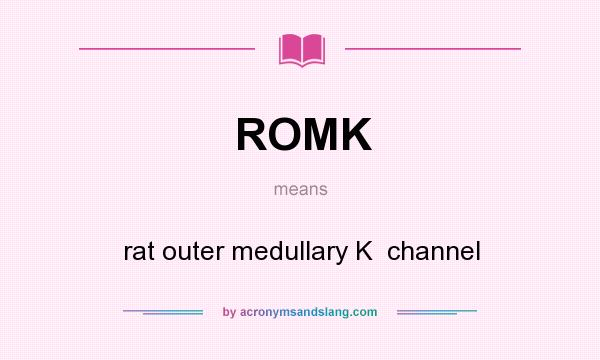 What does ROMK mean? It stands for rat outer medullary K  channel