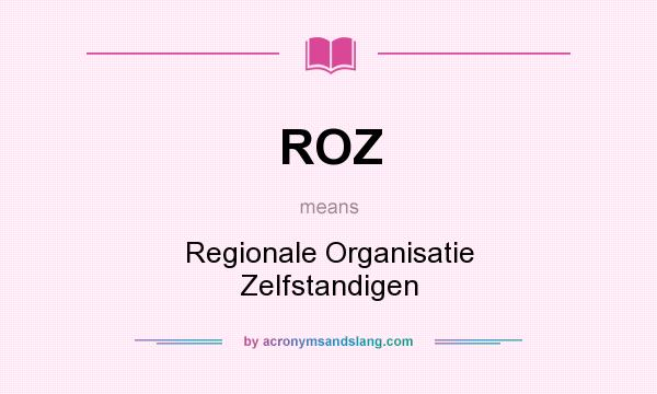 What does ROZ mean? It stands for Regionale Organisatie Zelfstandigen