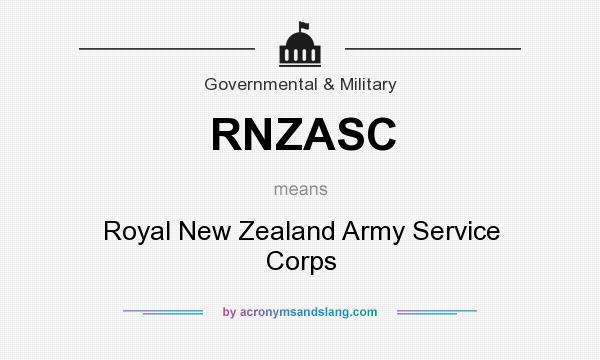 What does RNZASC mean? It stands for Royal New Zealand Army Service Corps