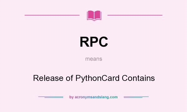 What does RPC mean? It stands for Release of PythonCard Contains