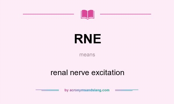 What does RNE mean? It stands for renal nerve excitation